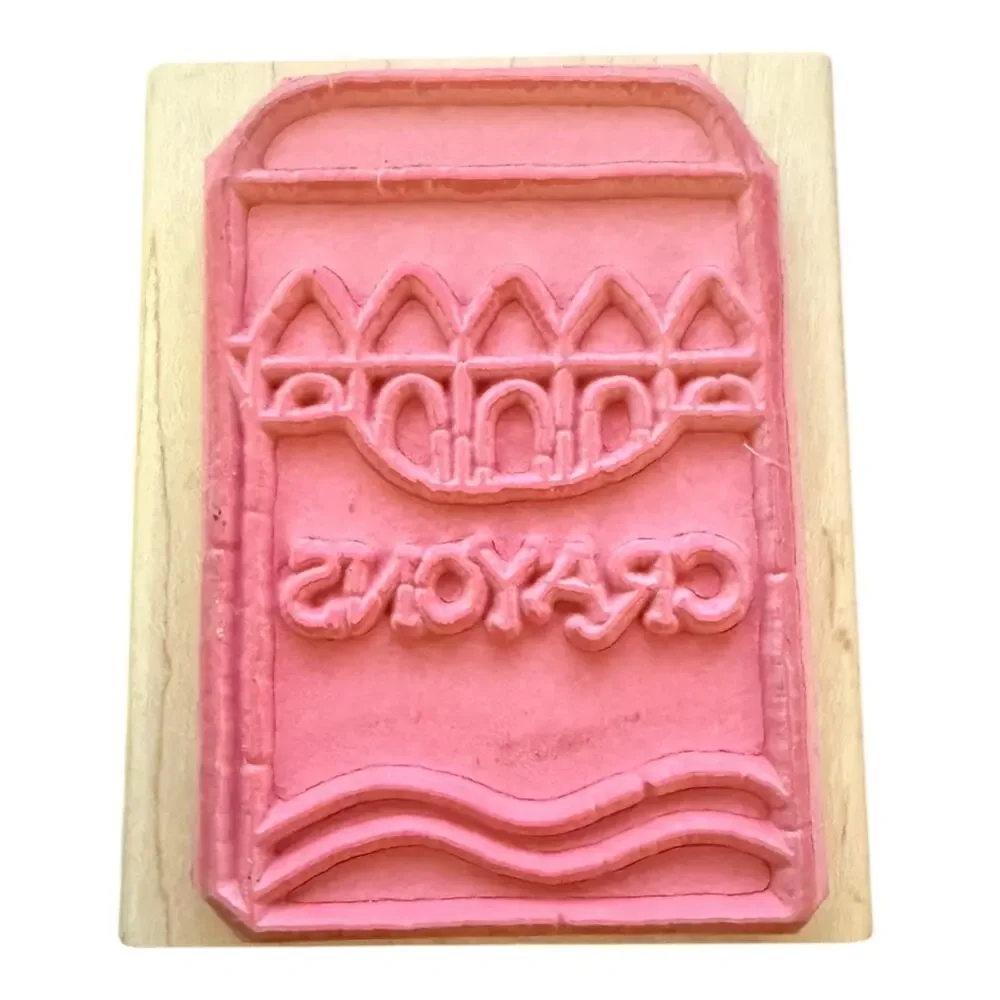 JRL Design Co Crayons Large Rubber Stamp N284 EUC